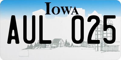 IA license plate AUL025