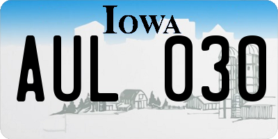 IA license plate AUL030