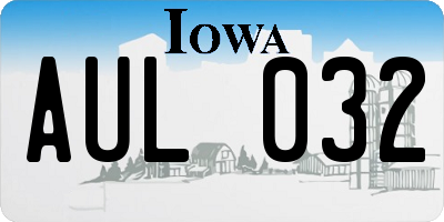 IA license plate AUL032