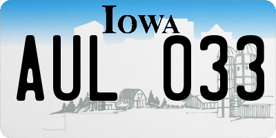 IA license plate AUL033