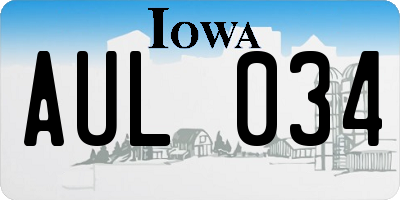 IA license plate AUL034