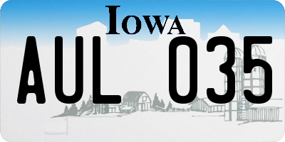IA license plate AUL035