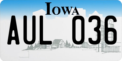 IA license plate AUL036