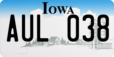 IA license plate AUL038