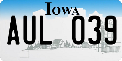 IA license plate AUL039