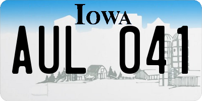 IA license plate AUL041