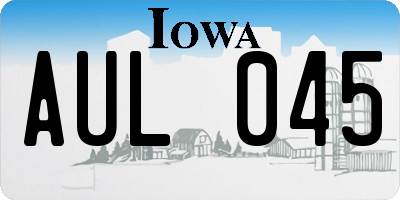 IA license plate AUL045