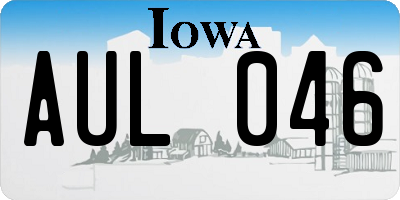 IA license plate AUL046