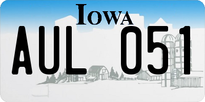 IA license plate AUL051