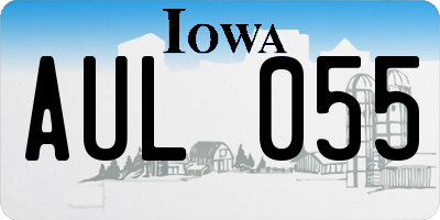 IA license plate AUL055