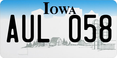 IA license plate AUL058