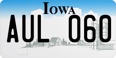 IA license plate AUL060