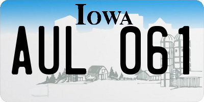 IA license plate AUL061