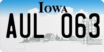 IA license plate AUL063