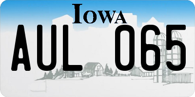 IA license plate AUL065