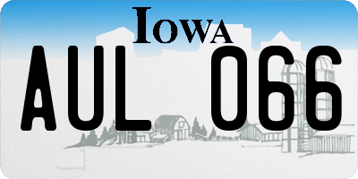 IA license plate AUL066