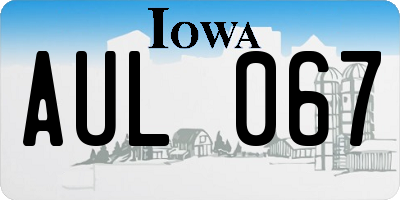 IA license plate AUL067