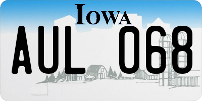 IA license plate AUL068