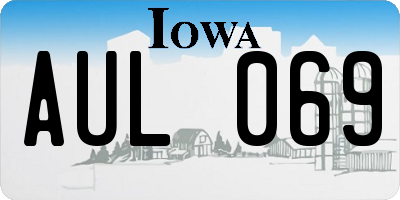IA license plate AUL069