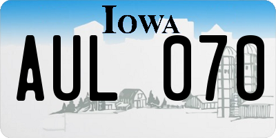 IA license plate AUL070