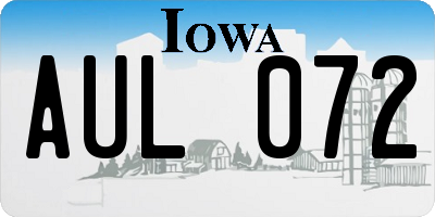 IA license plate AUL072