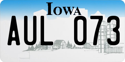 IA license plate AUL073