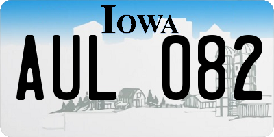 IA license plate AUL082