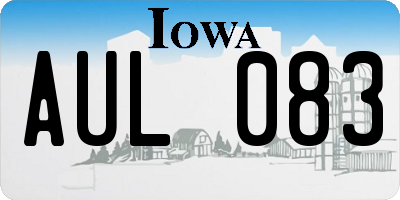 IA license plate AUL083