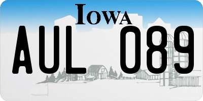 IA license plate AUL089
