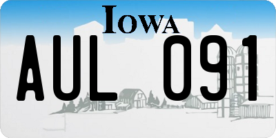IA license plate AUL091