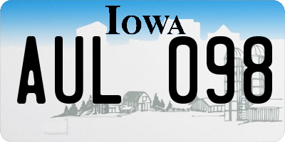 IA license plate AUL098