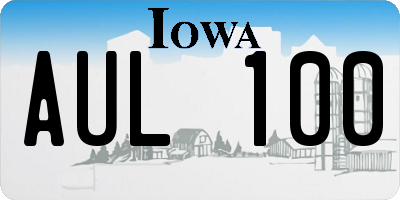 IA license plate AUL100