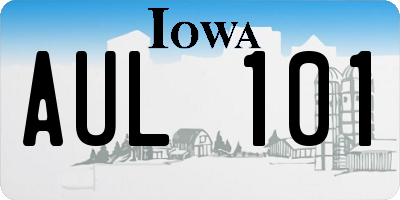 IA license plate AUL101