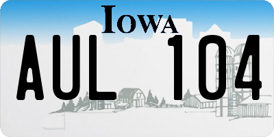 IA license plate AUL104