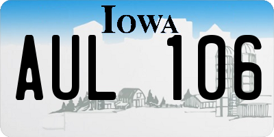 IA license plate AUL106