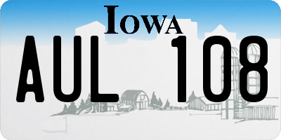 IA license plate AUL108