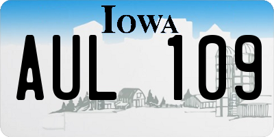 IA license plate AUL109