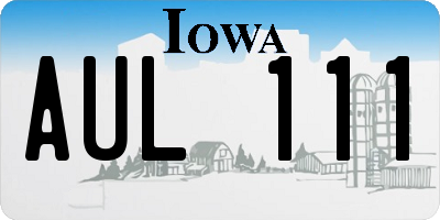 IA license plate AUL111