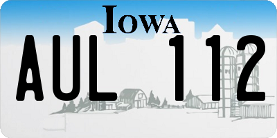IA license plate AUL112