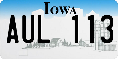 IA license plate AUL113