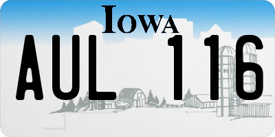 IA license plate AUL116
