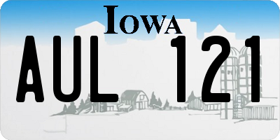 IA license plate AUL121