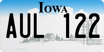 IA license plate AUL122