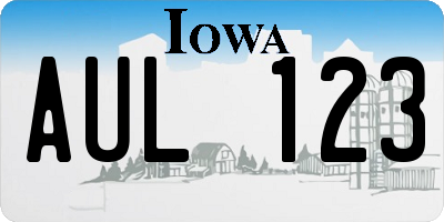 IA license plate AUL123