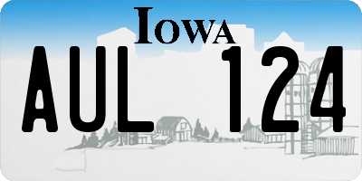 IA license plate AUL124