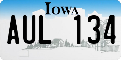 IA license plate AUL134