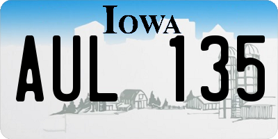 IA license plate AUL135