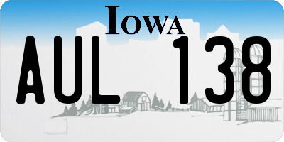 IA license plate AUL138