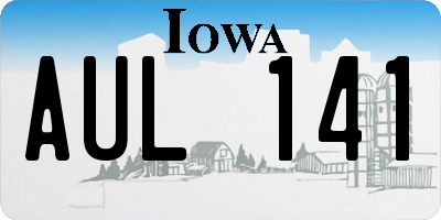 IA license plate AUL141