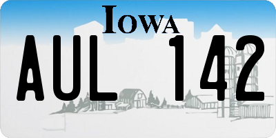 IA license plate AUL142